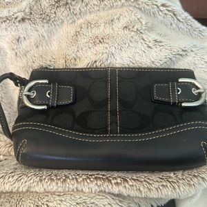 Coach canvas and leather wristlet circa 2008